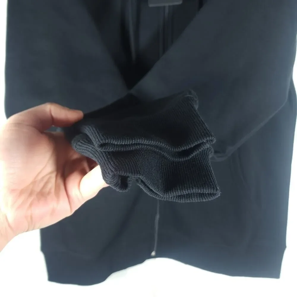 True Religion Men's Sz M Black Metallic Buddha Logo Long Sleeve Full Zip Hoodie
